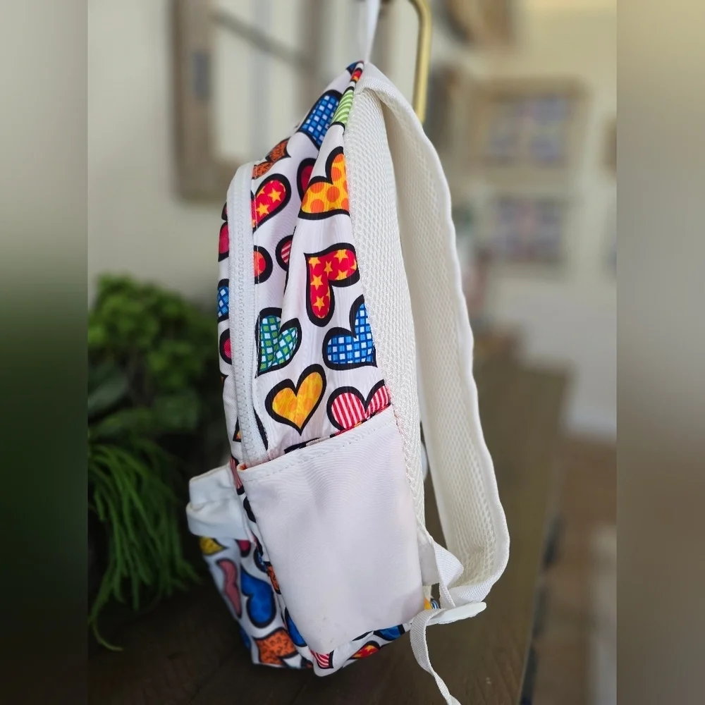 BRITTO Colorful Heart Print Backpack-Romero Britto
